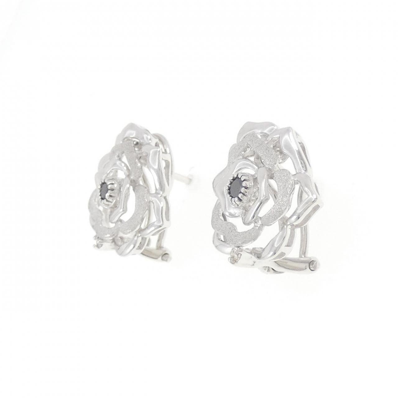 K18WG ローズ ダイヤモンド ピアス/イヤリング 0.14CT