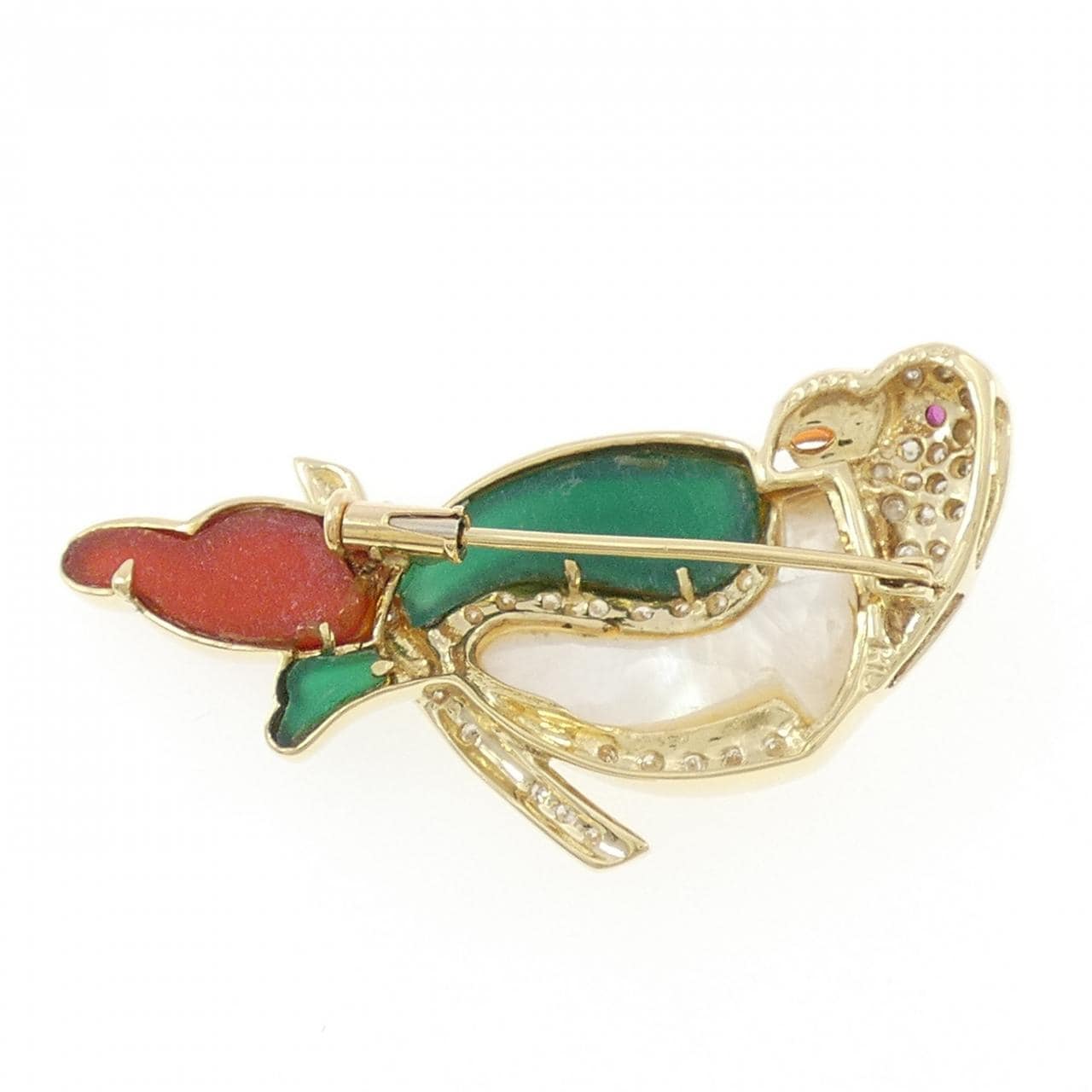 K18YG カラーストーン ブローチ