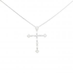 K18WG クロス ダイヤモンド ネックレス 1.00CT