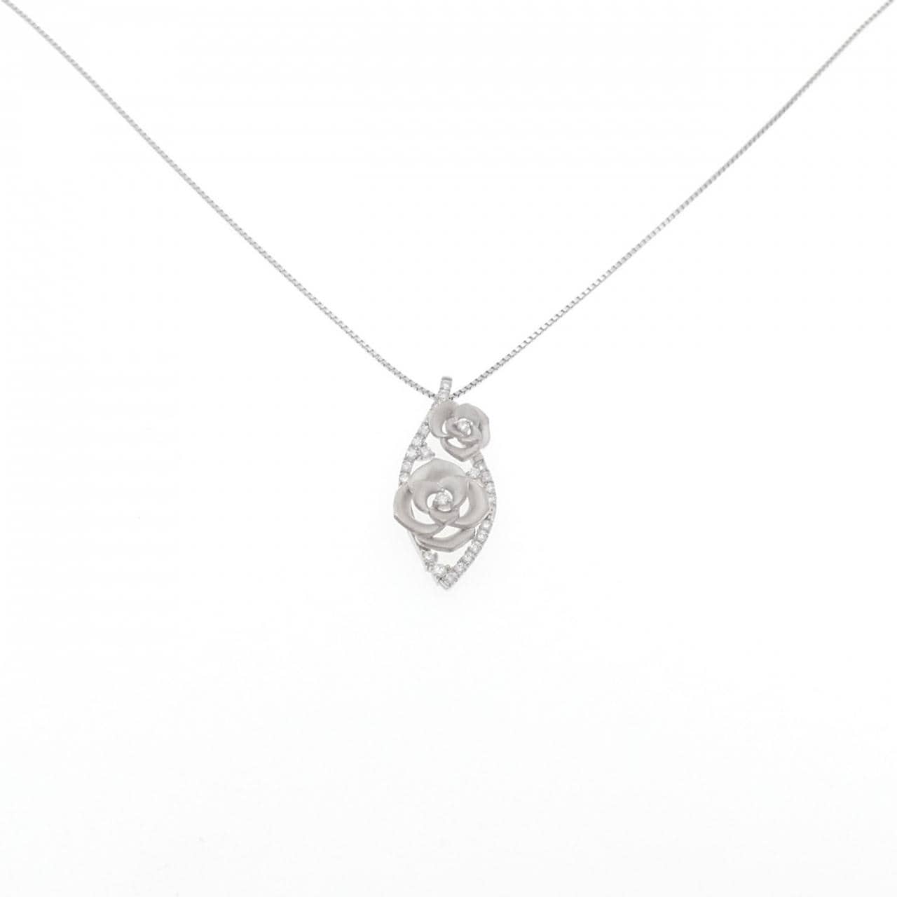 PT900/PT850 ローズ ダイヤモンド ネックレス 0.22CT
