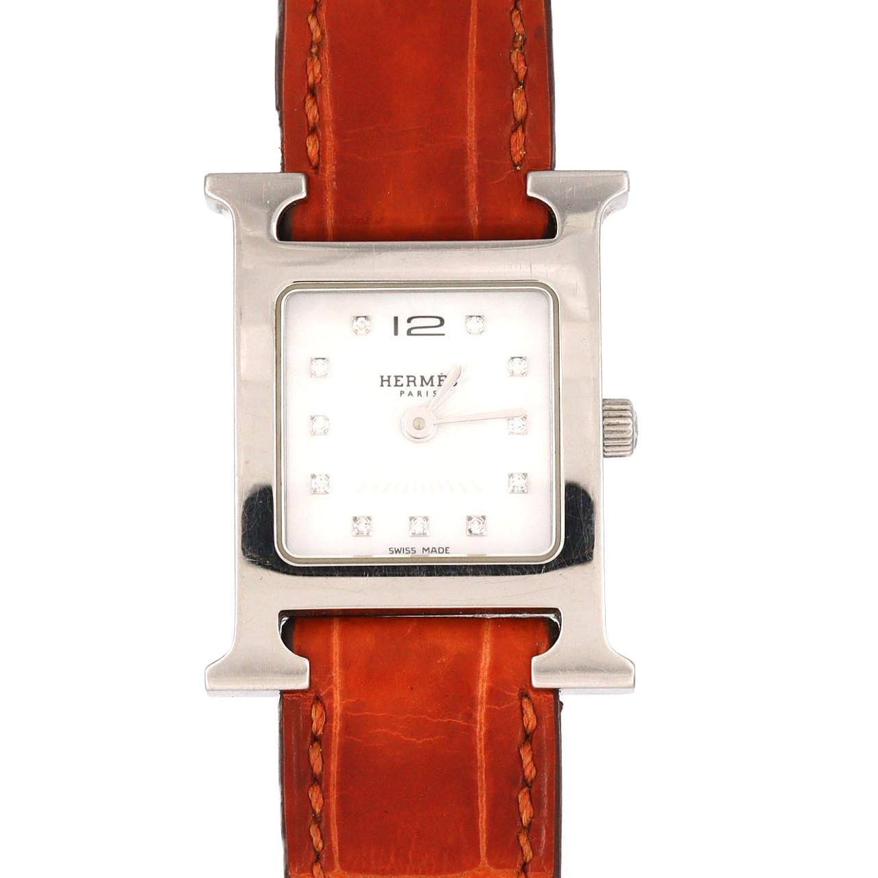 【ノーメンテナンス還元価格】エルメス Hウォッチ･11P HH1.210 SS クォーツ