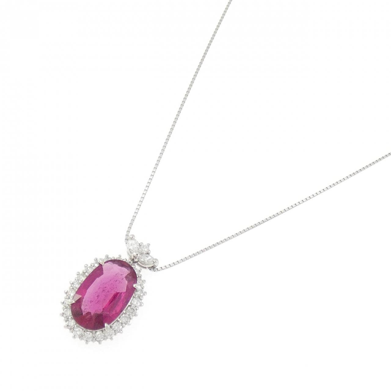PT900/PT850 ルベライトトルマリン ネックレス 4.88CT