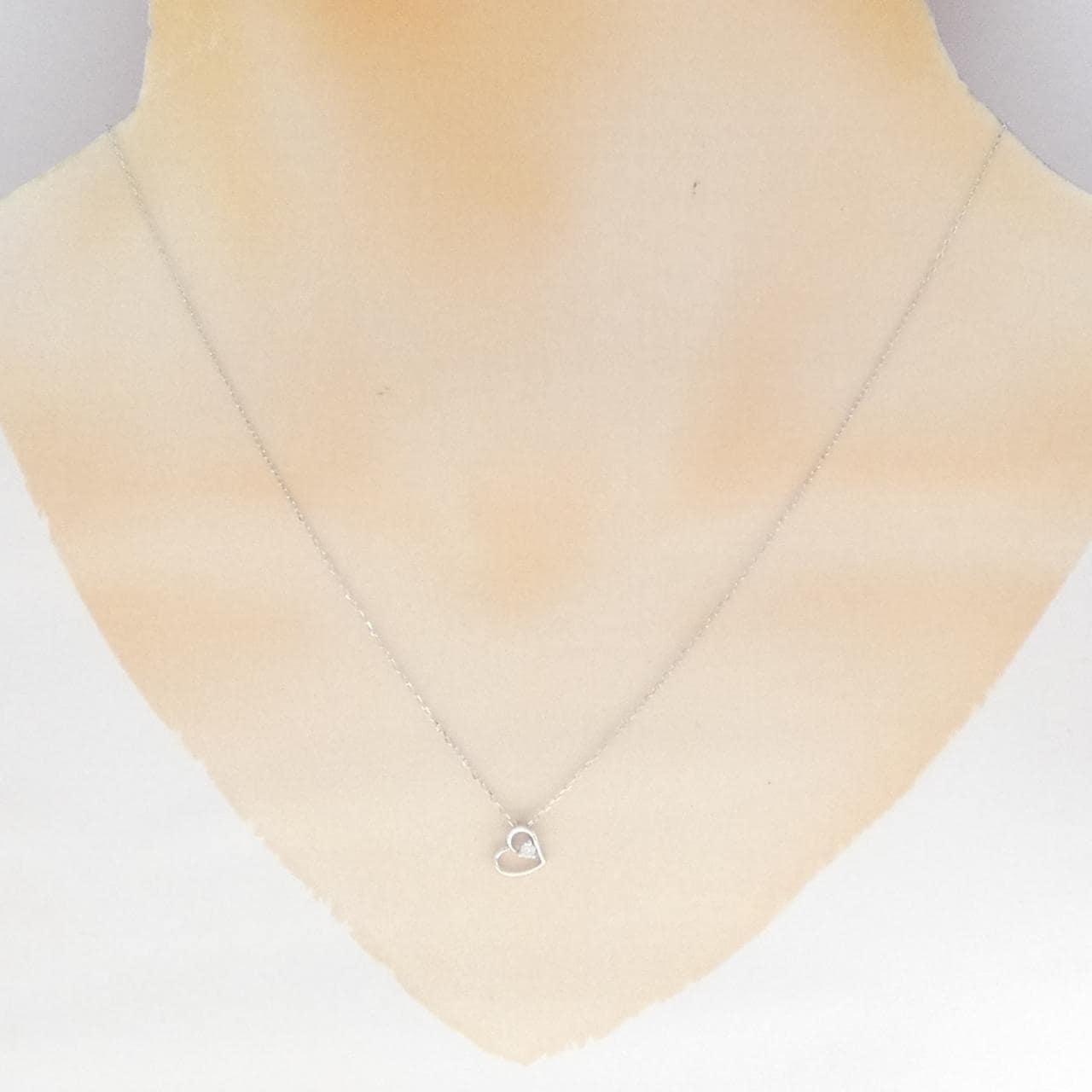 K10WG ハート ダイヤモンド ネックレス 0.03CT