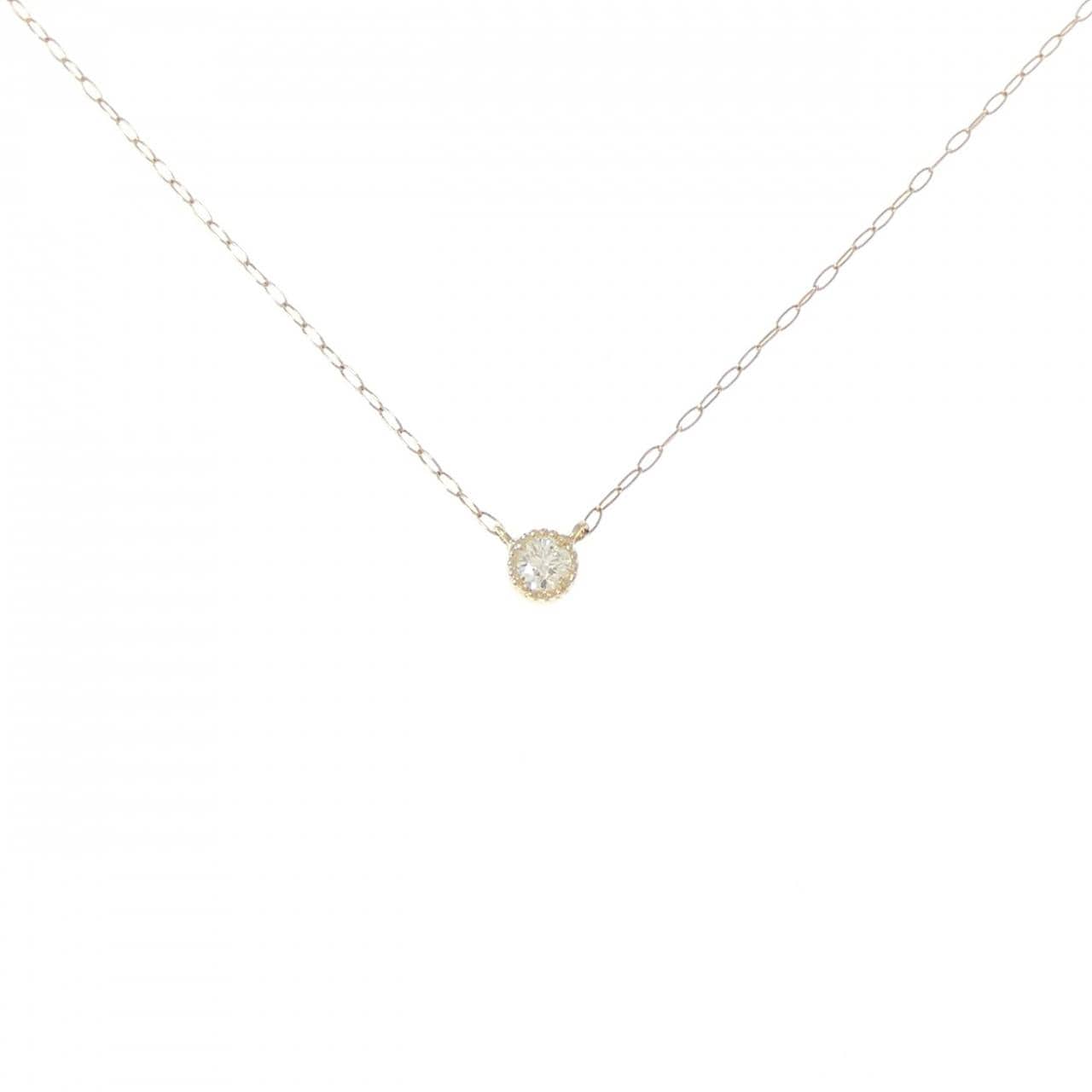 K18YG ソリティア ダイヤモンド ネックレス 0.07CT