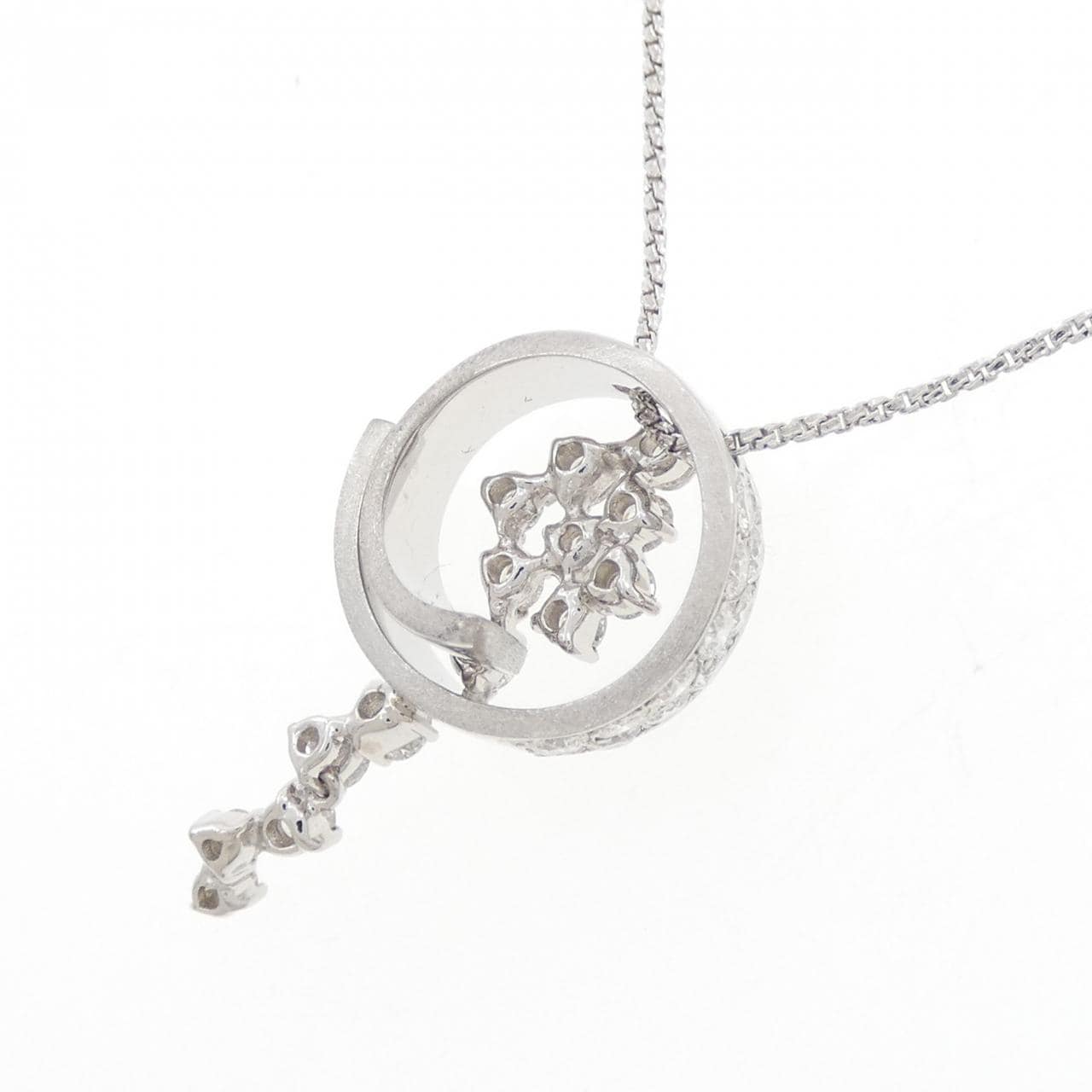K18WG ダイヤモンド ネックレス 1.04CT