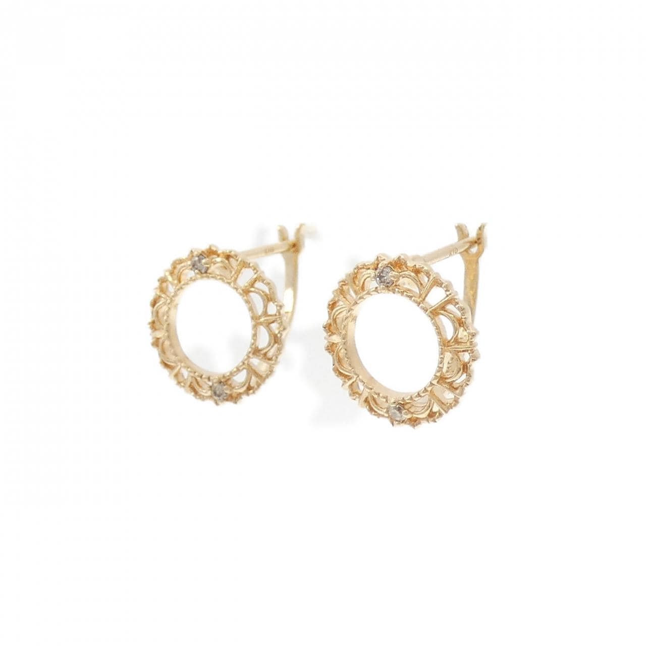 アガット ダイヤモンド ピアス 0.02CT