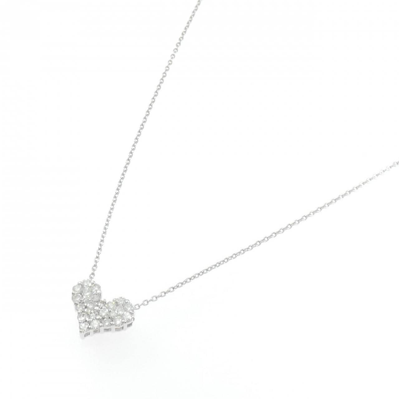 K18WG ハート ダイヤモンド ネックレス 0.50CT