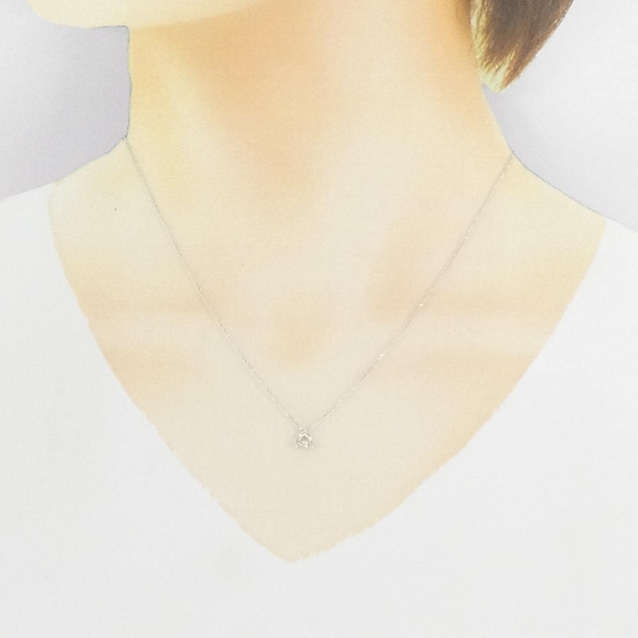 K18WG ダイヤモンド ネックレス 0.05CT