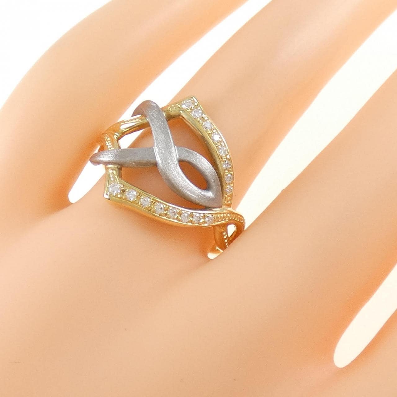K18YG/K18WG Diamond ring 0.11CT