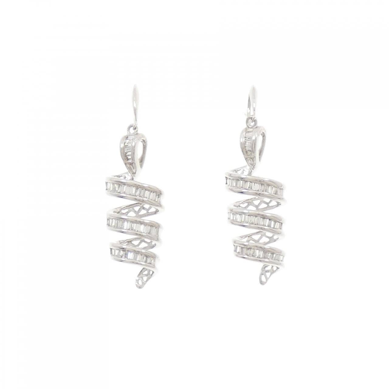 K18WG ダイヤモンド ピアス 1.00CT