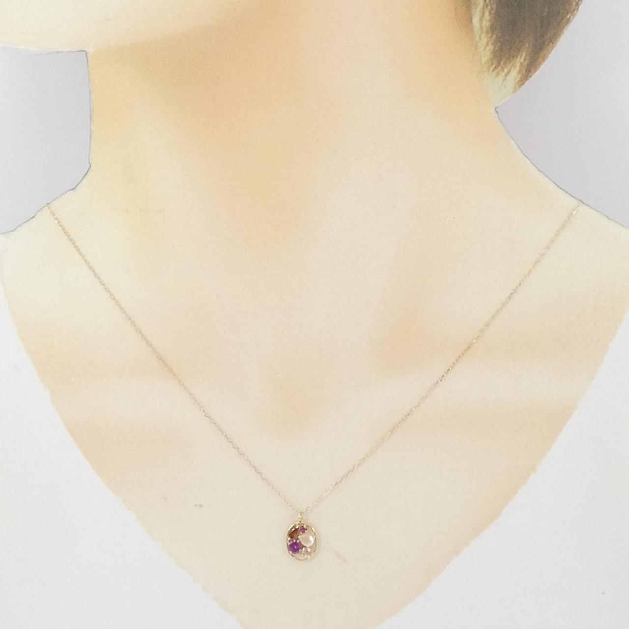 K10YG カラーストーン ネックレス