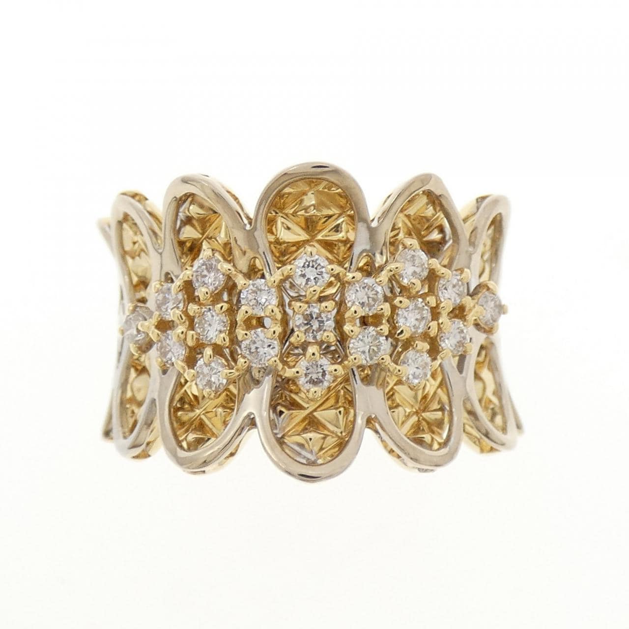 K18YG/K18WG ダイヤモンド リング 0.35CT