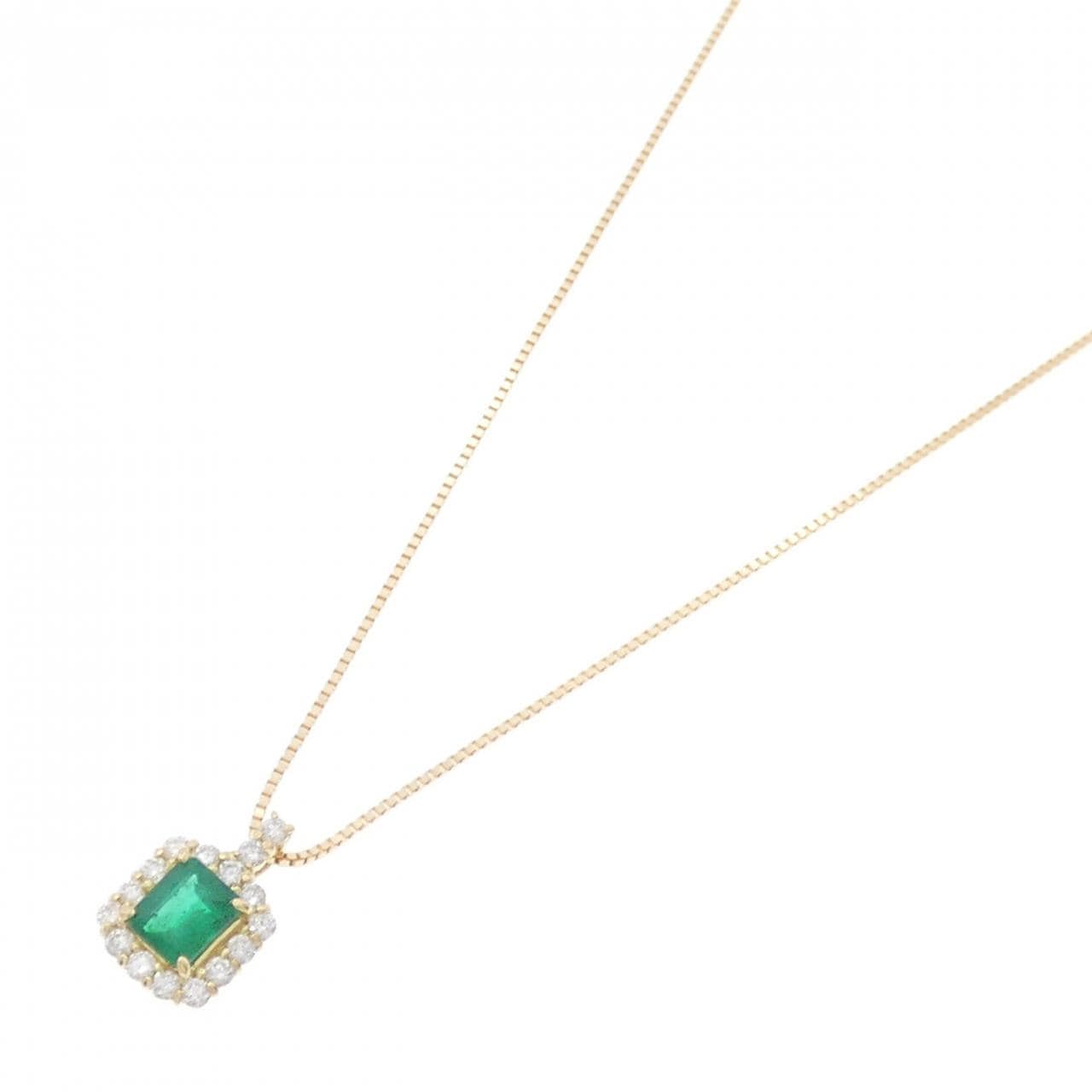 [BRAND NEW] K18YG Emerald Necklace 0.28CT