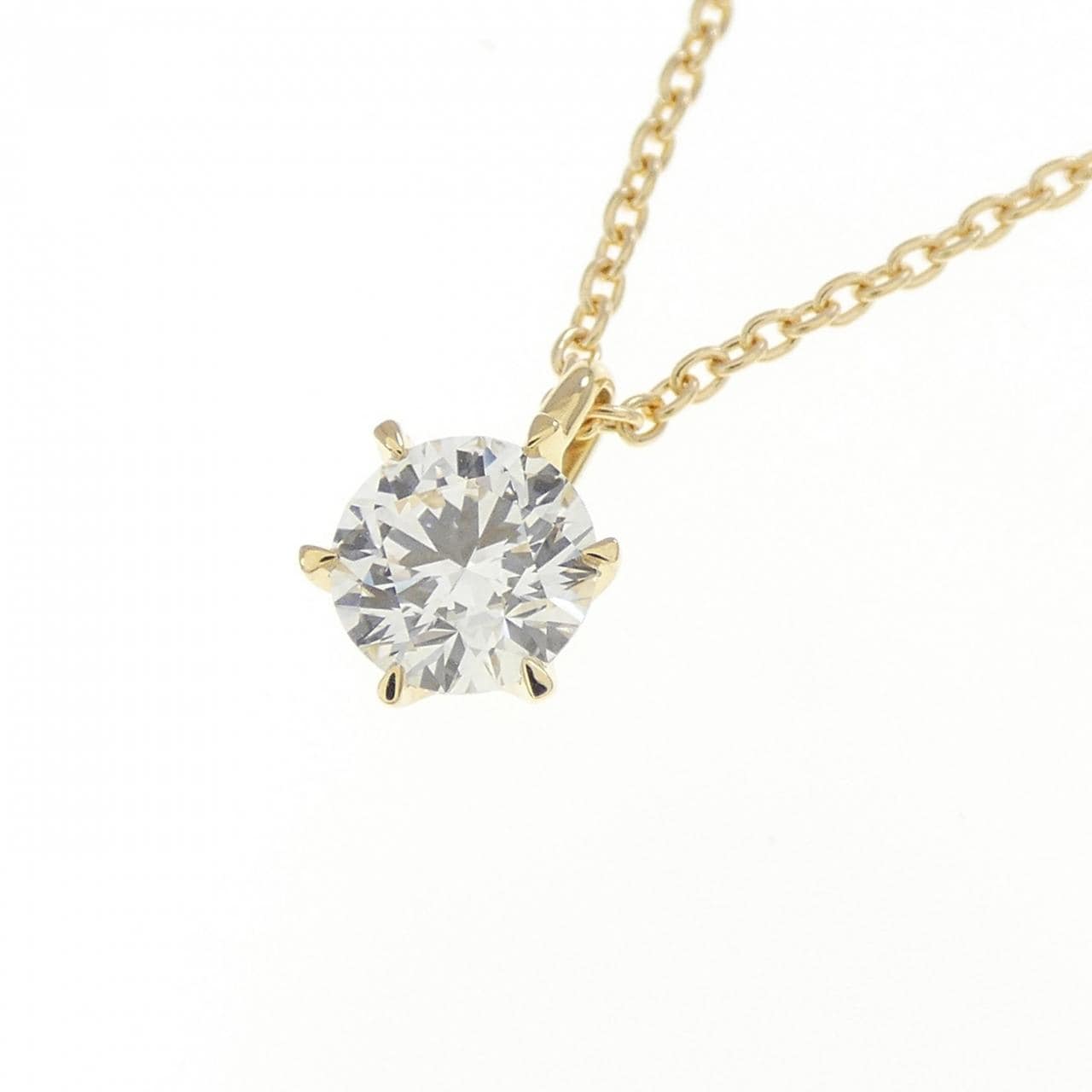 【リメイク】K18YG ダイヤモンド ネックレス 0.307CT H SI1 EXT H＆C