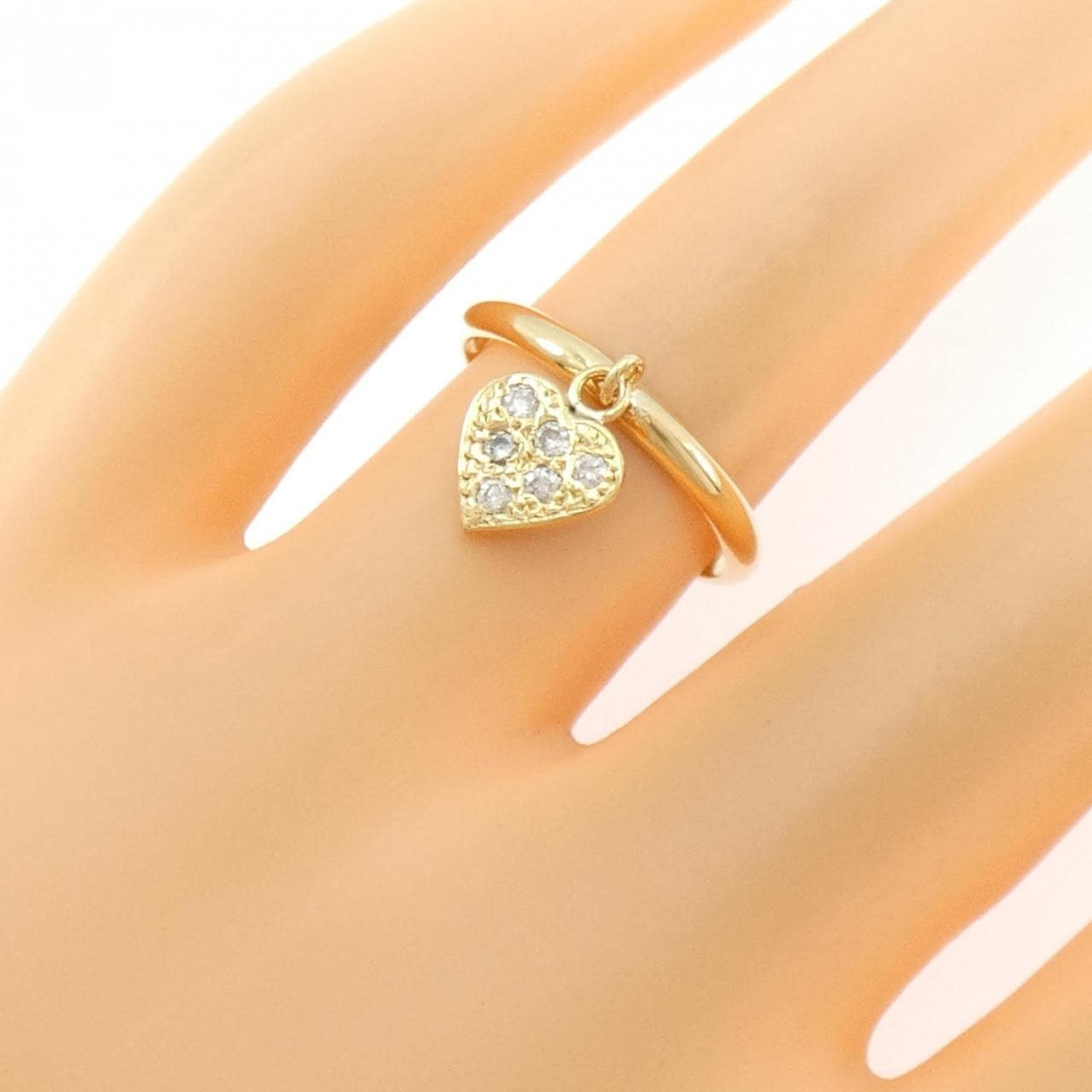 K18YG ハート ダイヤモンド リング 0.12CT