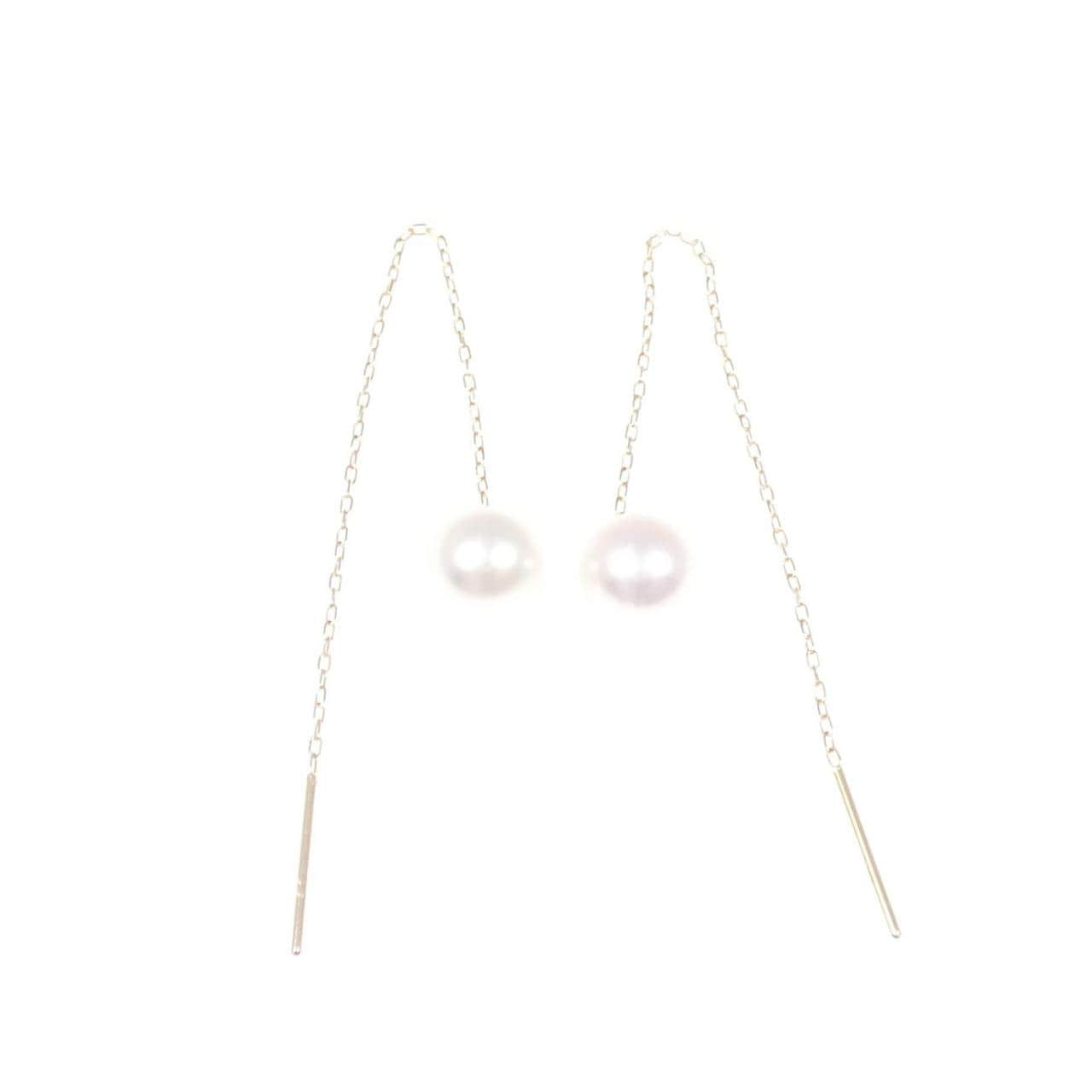 K18PG アコヤパール ピアス 6.4mm