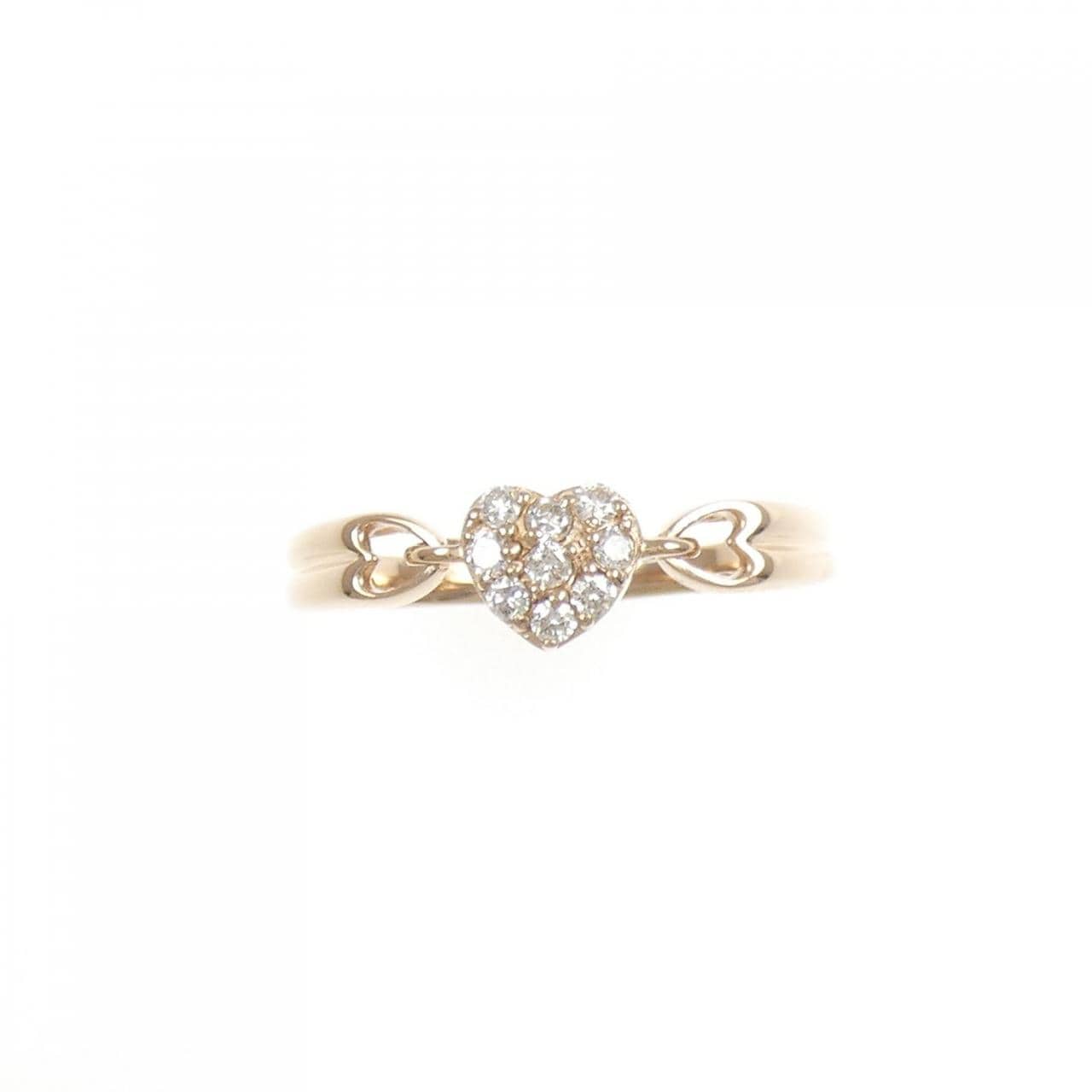 K18PG ハート ダイヤモンド リング 0.15CT
