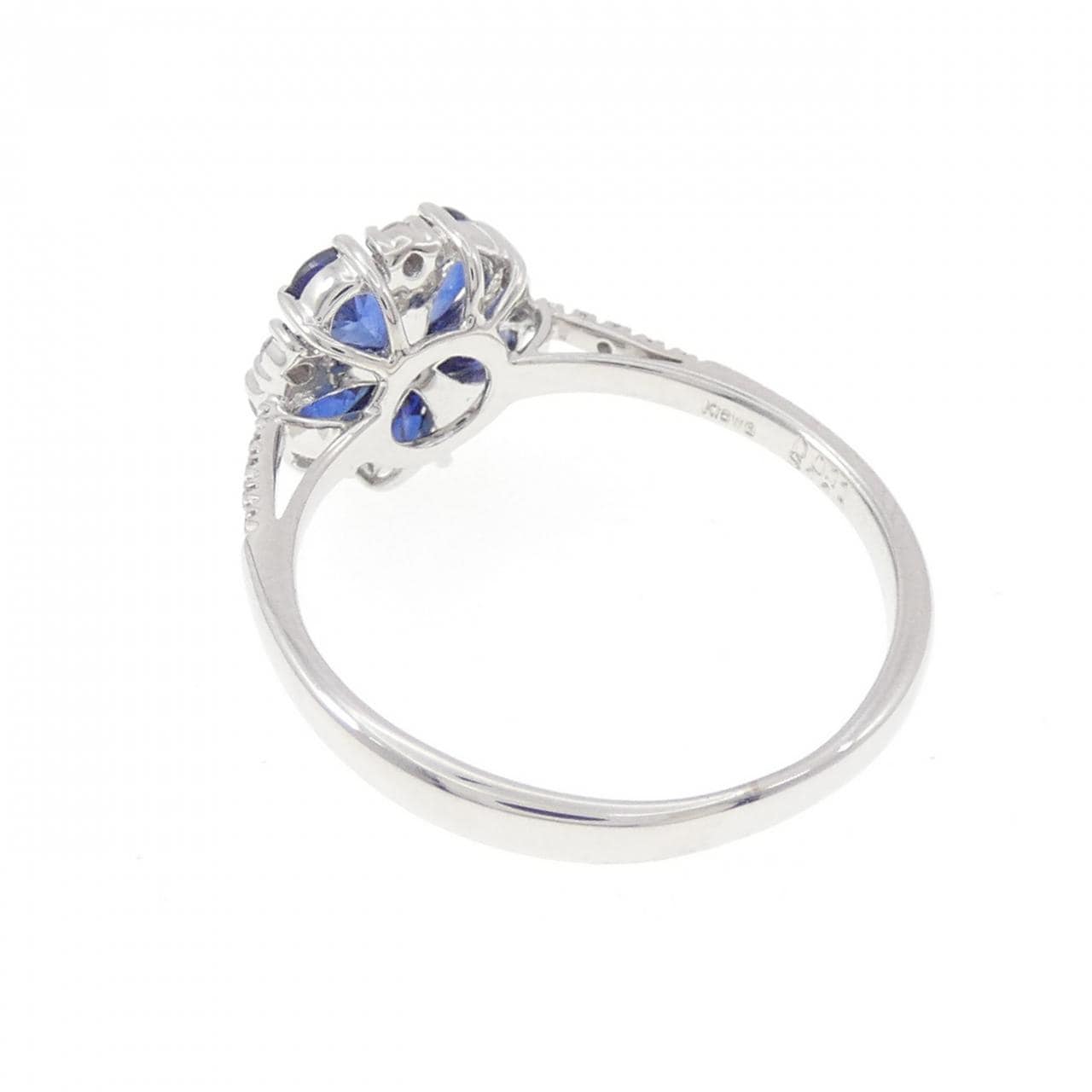 K18WG フラワー サファイヤ リング 1.10CT