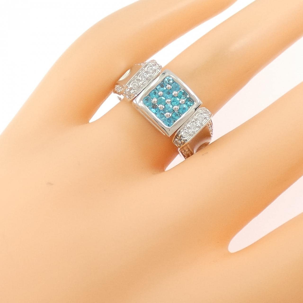 K18WG トルマリン リング 0.35CT