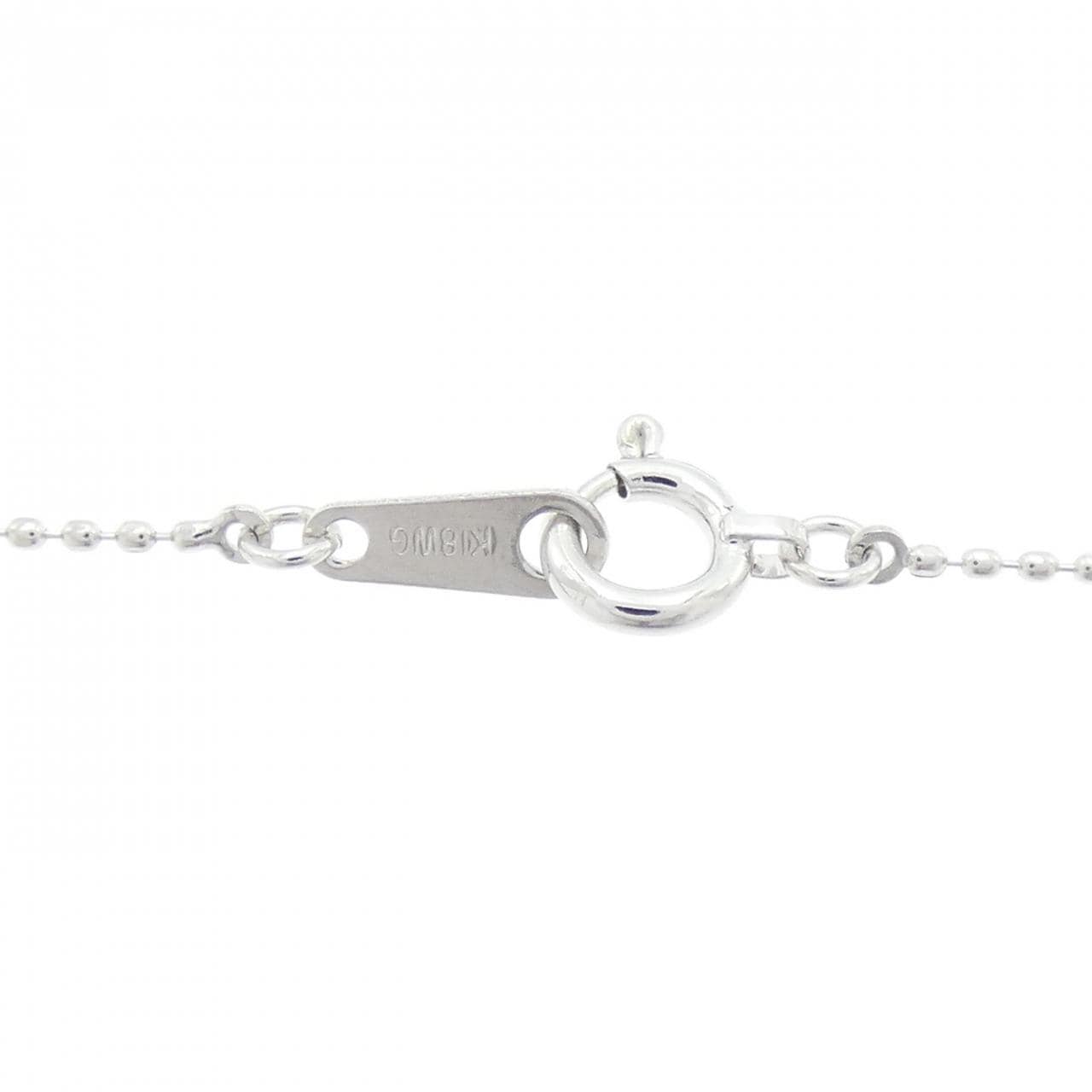 K18WG ハート パヴェ ダイヤモンド ネックレス 0.22CT
