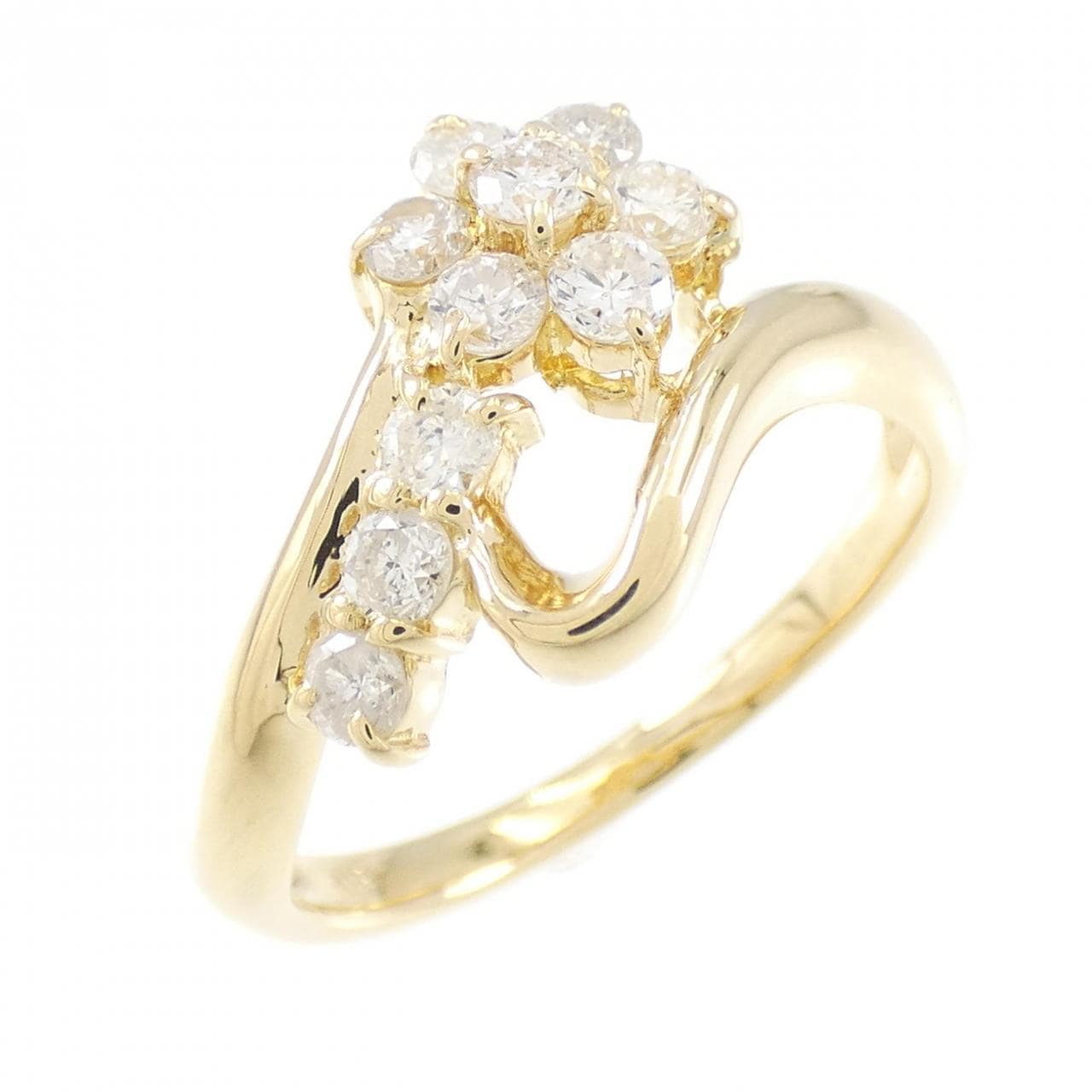 K18YG花朵钻石戒指0.50CT