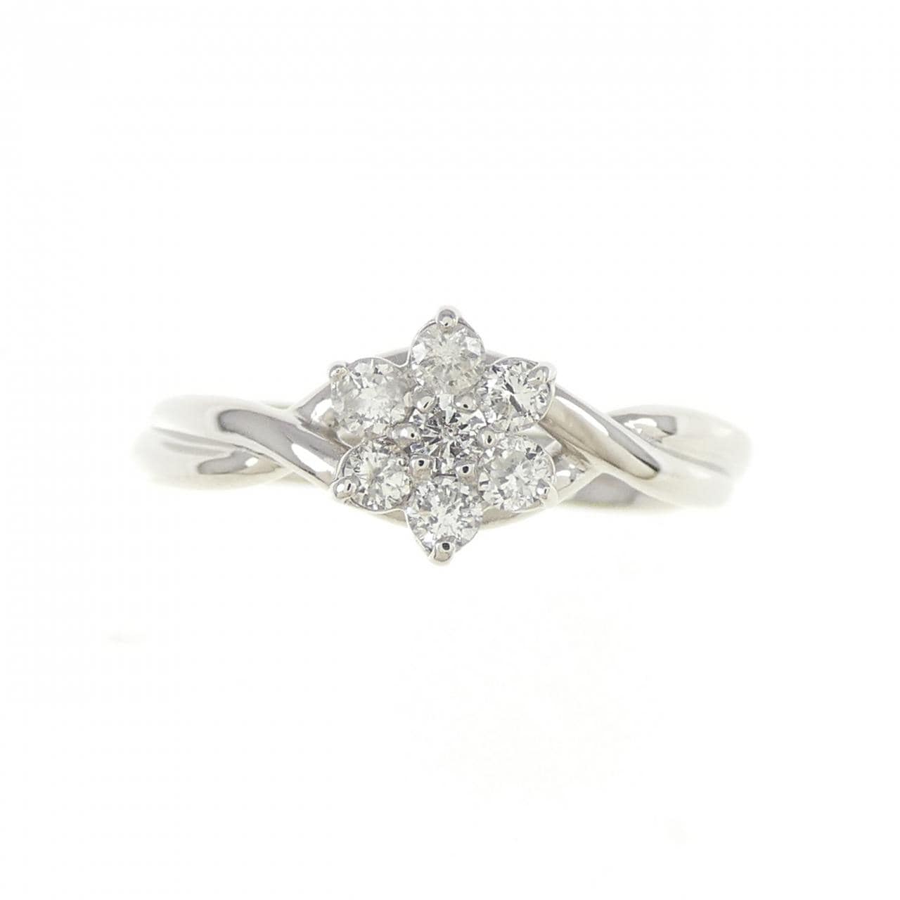 PT900 フラワー ダイヤモンド リング 0.20CT