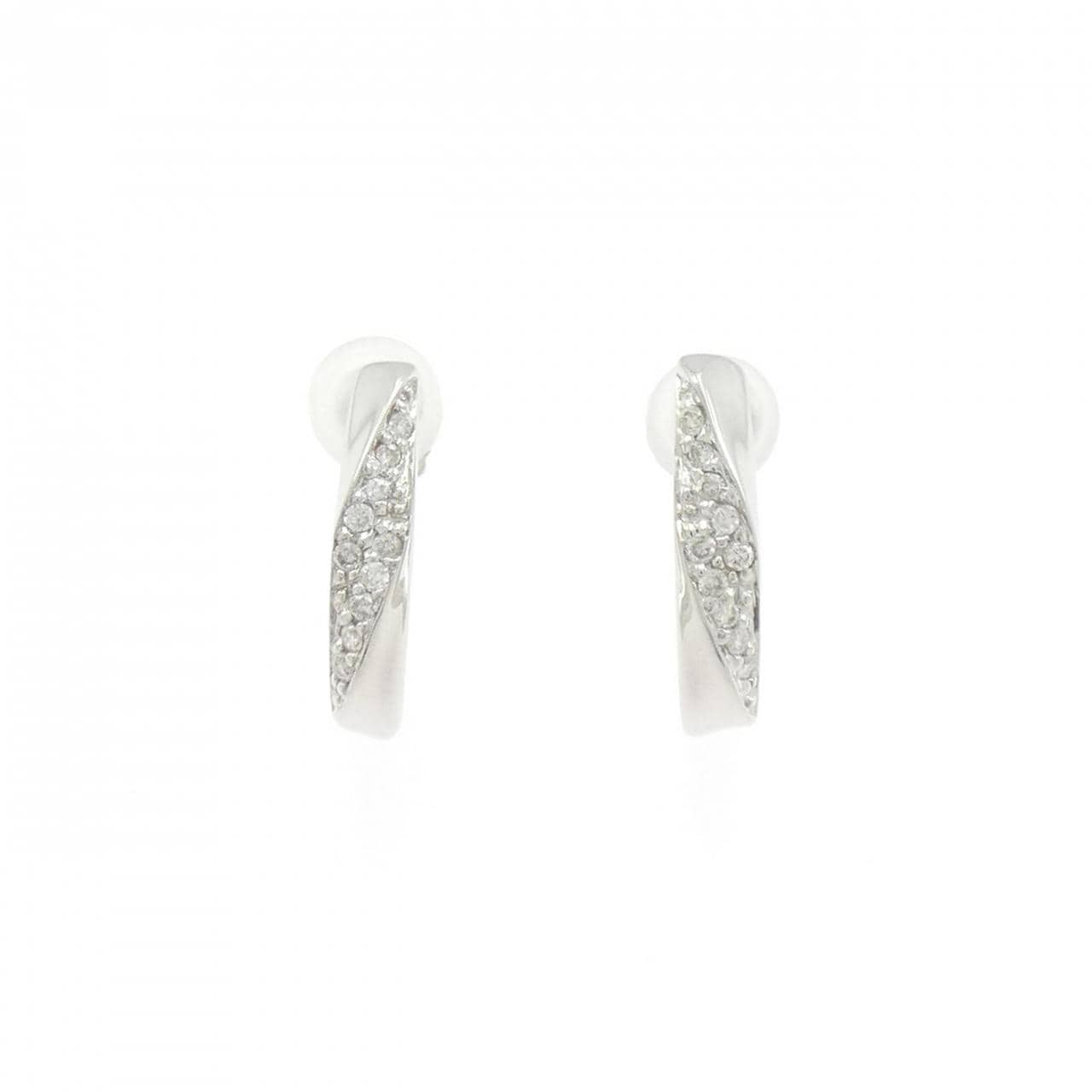 K18WG ダイヤモンド イヤリング