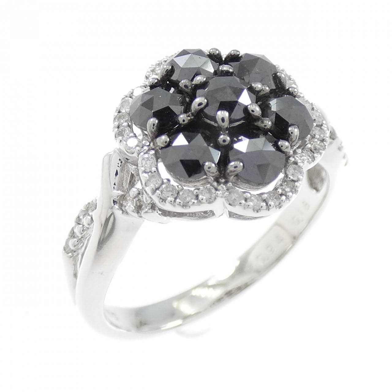 K14WG/K14BG Flower Diamond Ring 0.94CT