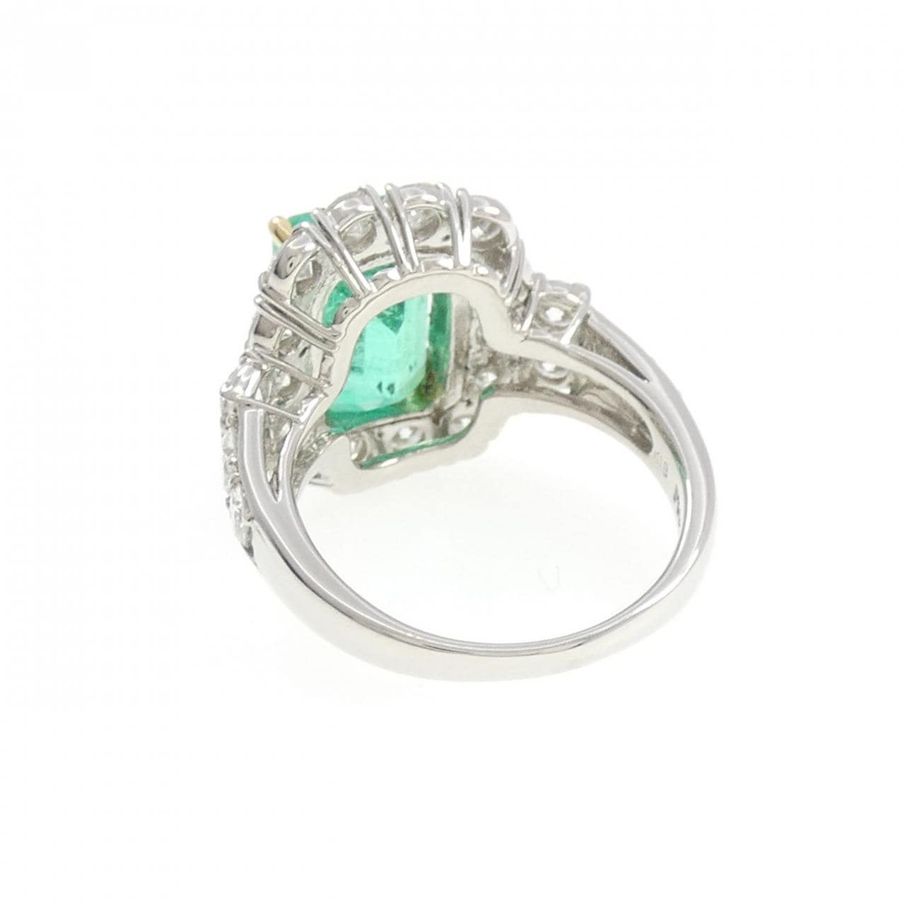 PT900/K18YG エメラルド リング 3.87CT コロンビア産