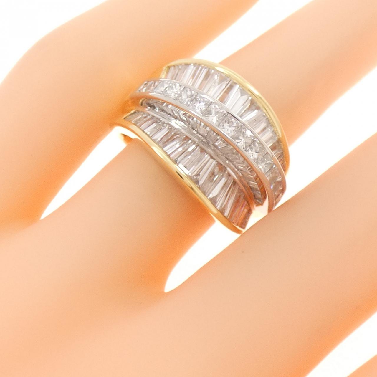 K18YG/PT900 ダイヤモンド リング 3.00CT