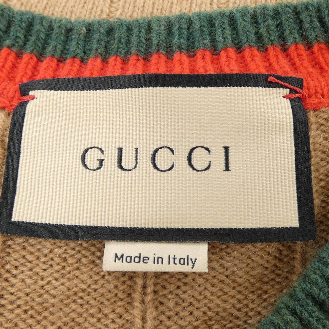 グッチ GUCCI ウェブ ストライプ付き キャメル リブニット セーター 721035 XKB4A ニット