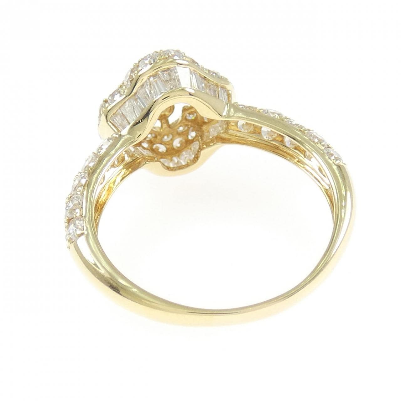 K18YG フラワー ダイヤモンド リング 2.00CT