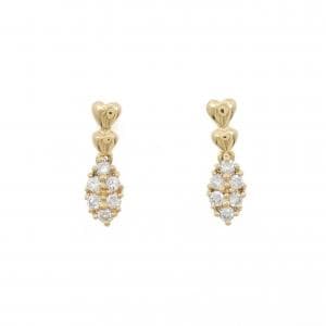 K18YG ハート ダイヤモンド ピアス