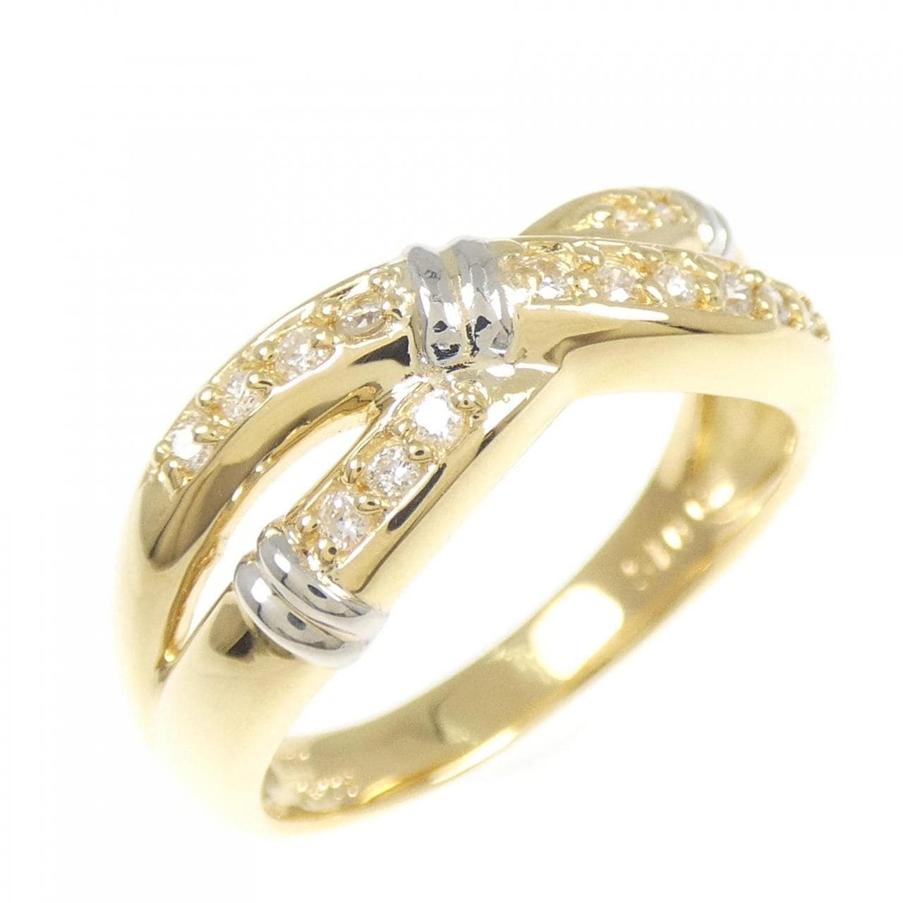 K18YG/PT900 ダイヤモンド リング 0.15CT