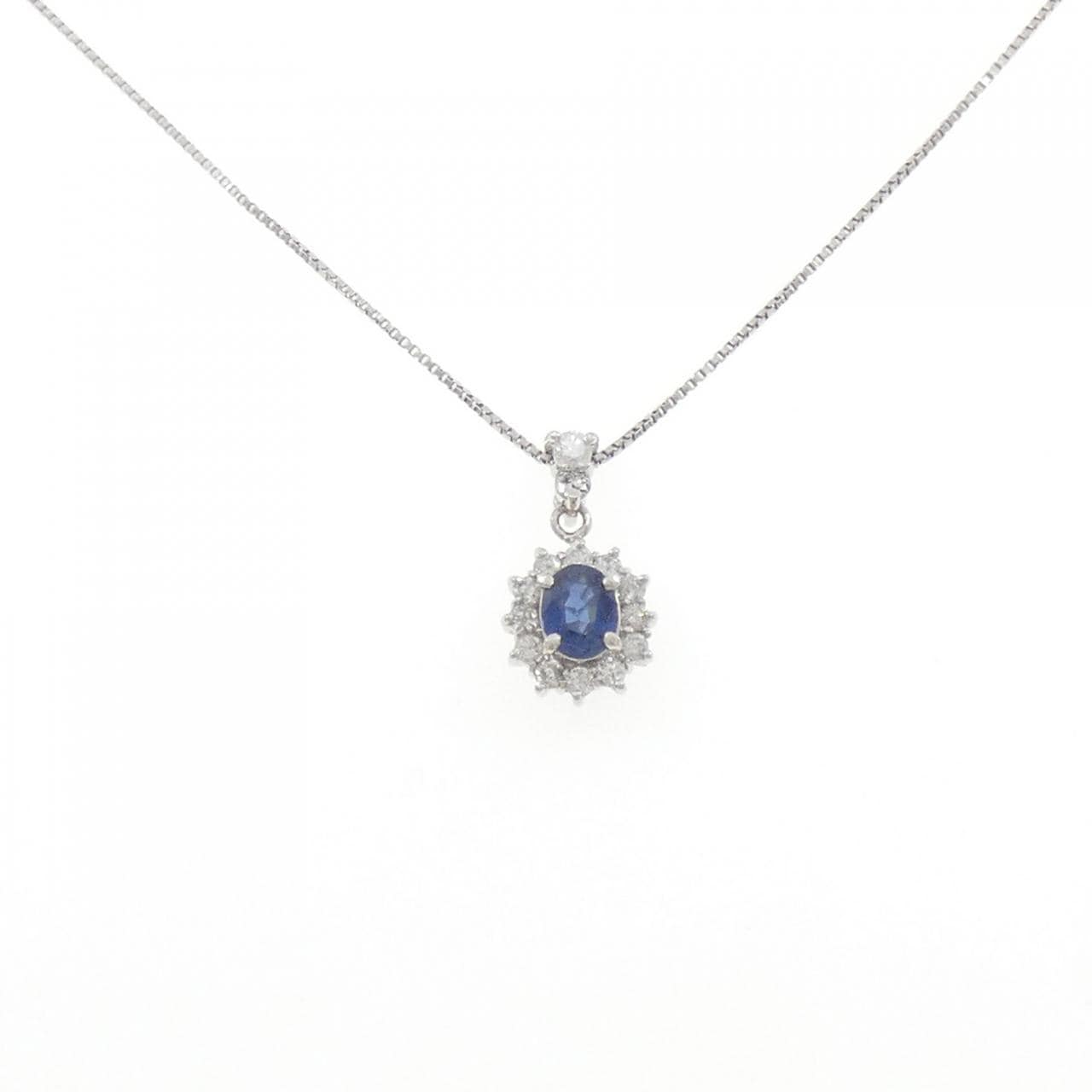 PT900 Sapphire Necklace 0.68CT