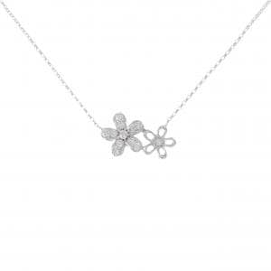 K10WG フラワー ダイヤモンド ネックレス