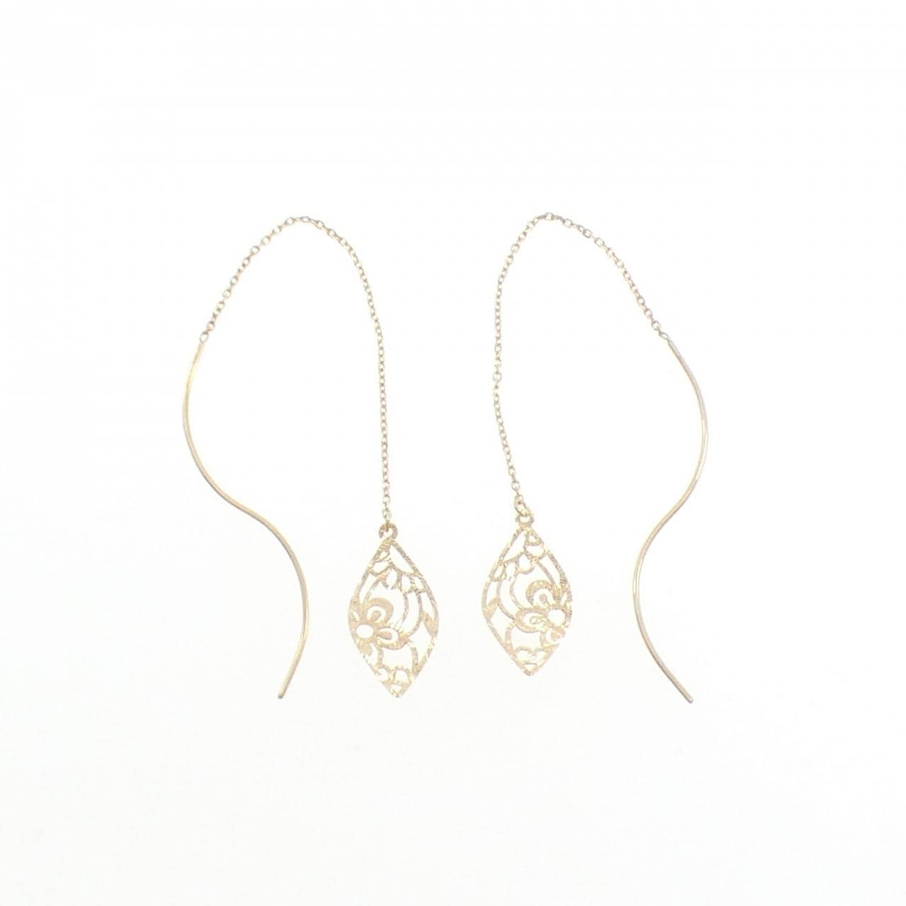 K18YG フラワー ピアス