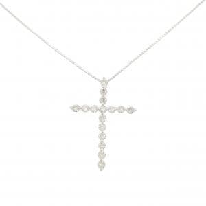 K18WG クロス ダイヤモンド ネックレス 1.00CT