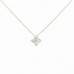 【リメイク】K10YG フラワー ダイヤモンド ネックレス 0.20CT
