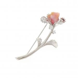 タサキ フラワー コンクパール ブローチ 3.13CT