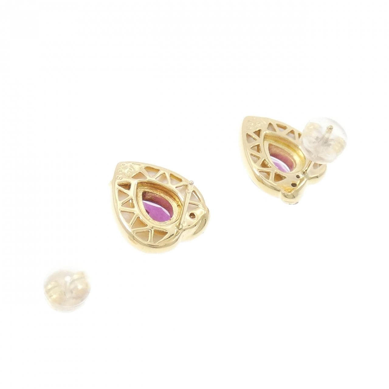 K18YG カラーストーン ピアス