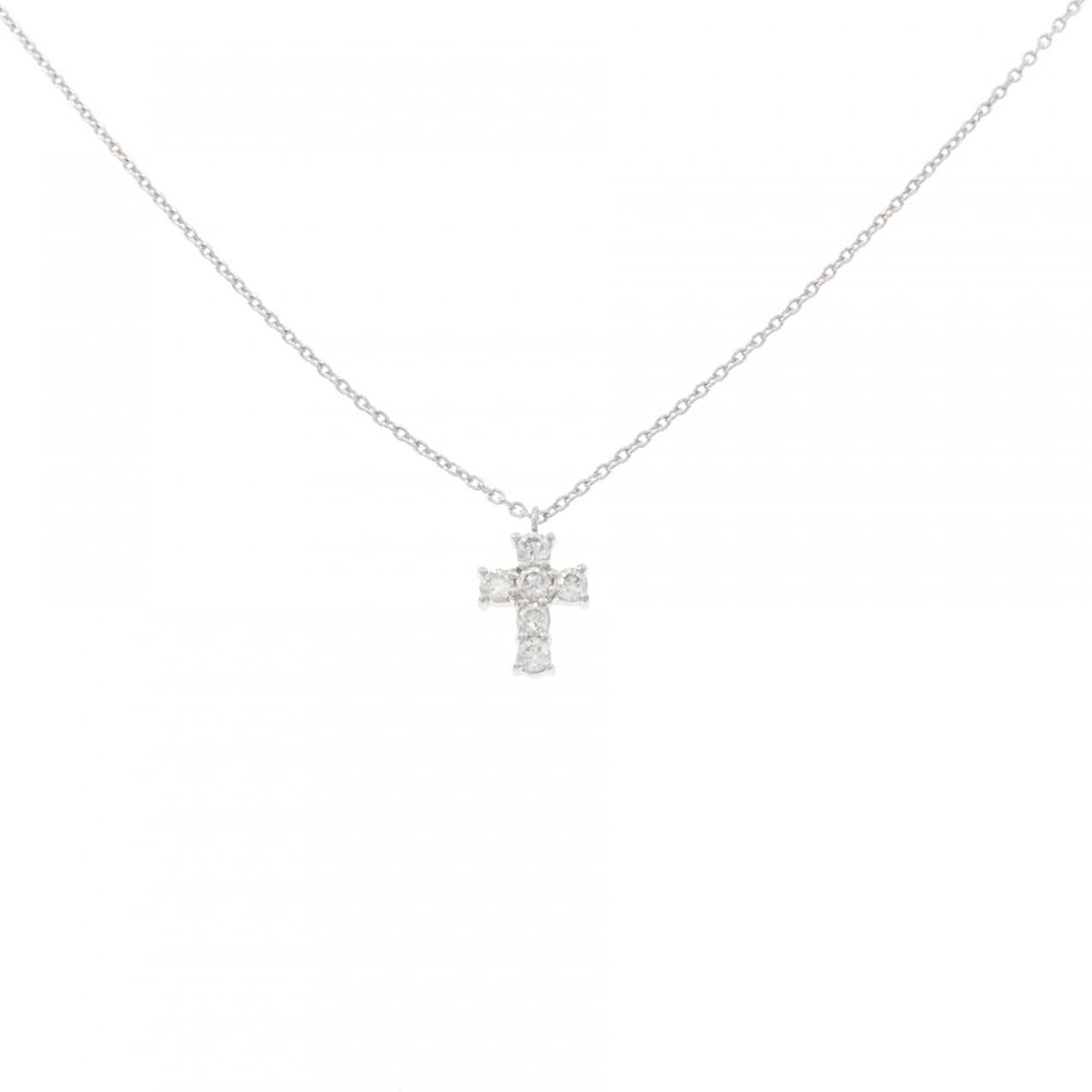 ヴァンドーム クロス ダイヤモンド ネックレス 0.18CT