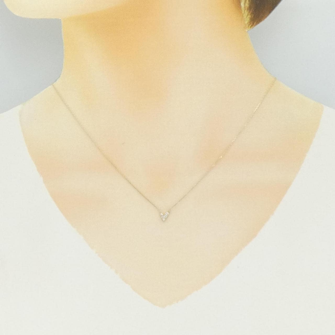 K10YG ハート ダイヤモンド ネックレス 0.06CT