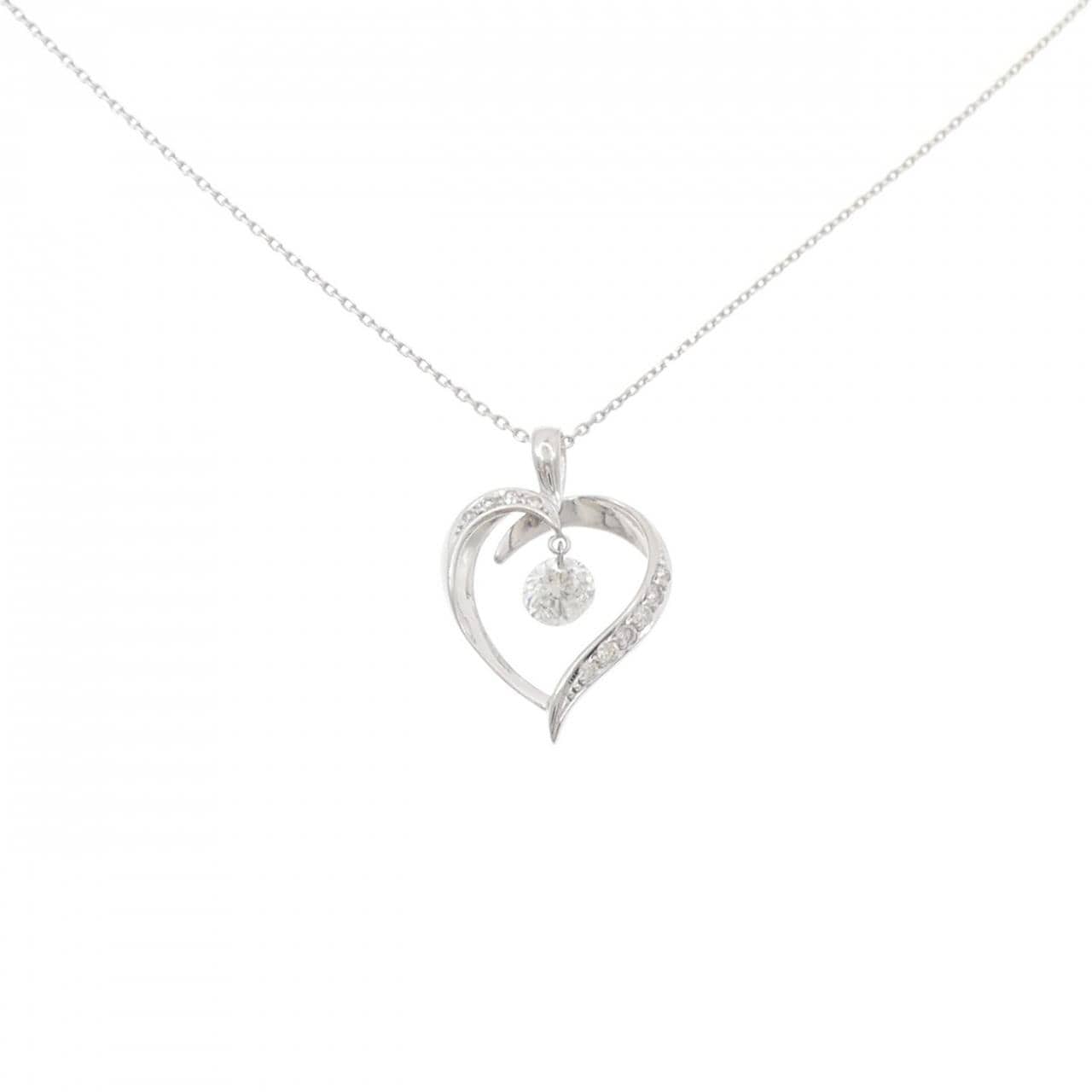 K18WG ハート ダイヤモンド ネックレス 0.44CT