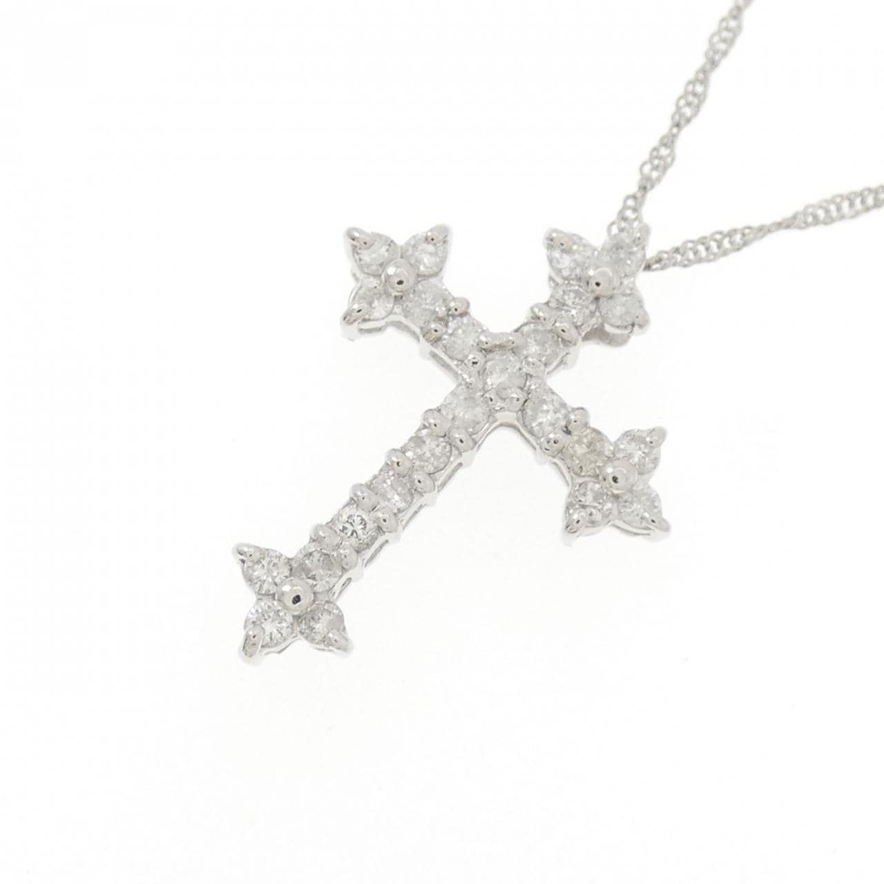 PT900/PT850 クロス ダイヤモンド ネックレス 0.30CT