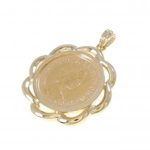 K18YG (frame) coin pendant