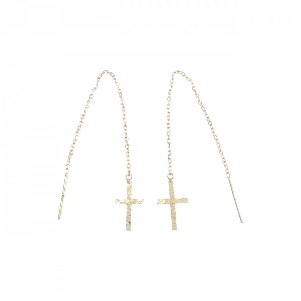 K10YG クロス ピアス