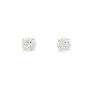 K18YG ダイヤモンド ピアス 1.022CT 1.072CT I I1-2 VG