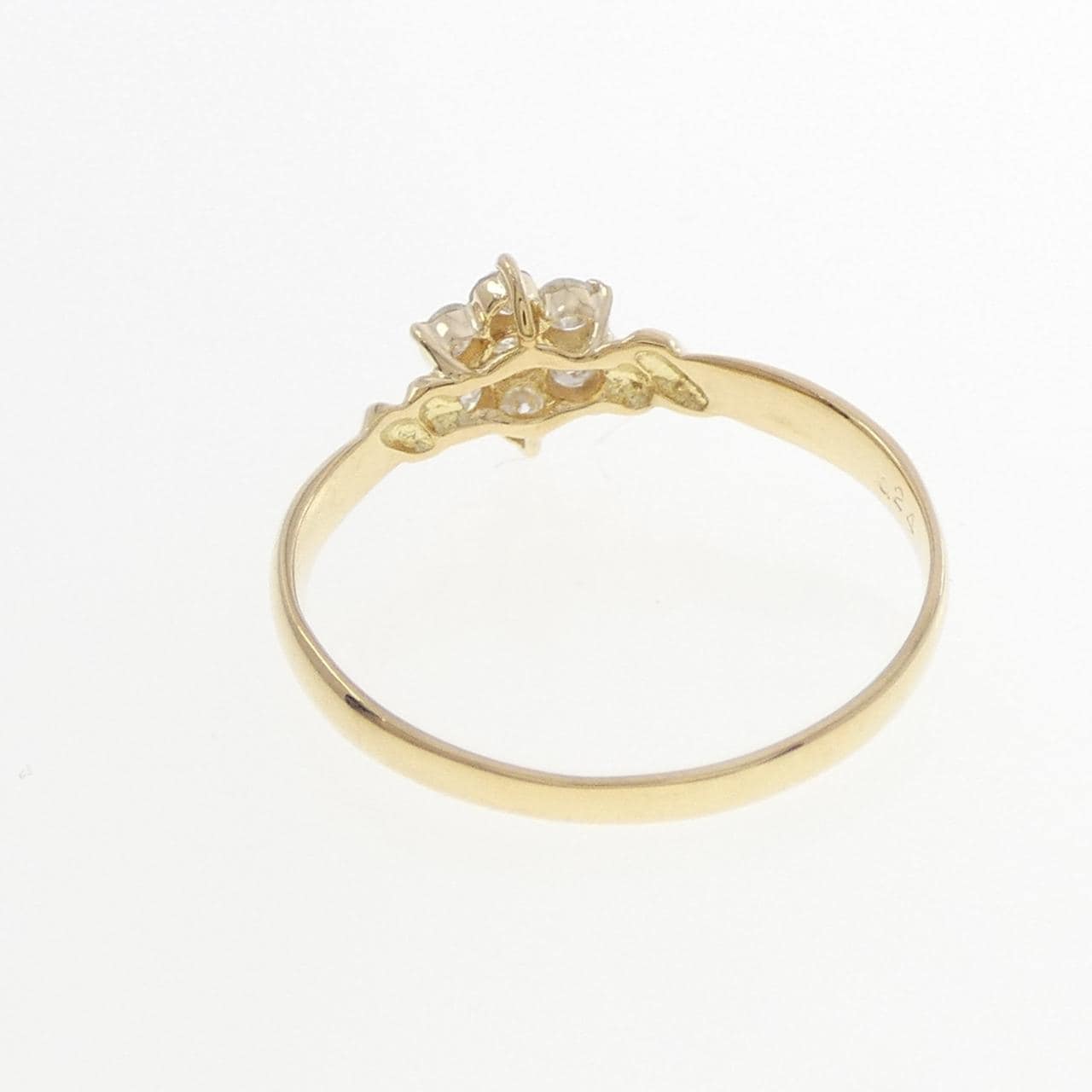 K18YG フラワー ダイヤモンド リング 0.24CT