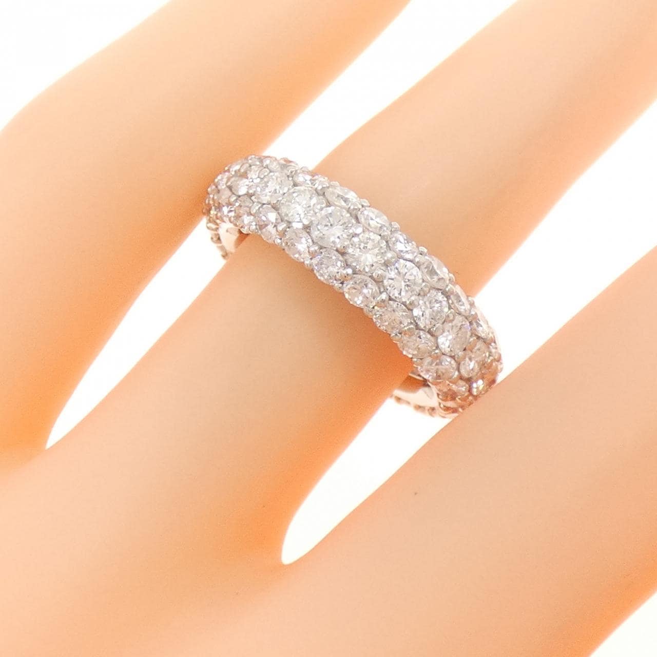 PT900 フルエタニティ ダイヤモンド リング 4.13CT